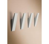 Design Hamburgo perchero de aluminio con fijación oculta | Gancho de pared moderno para chaquetas, toallas, ropa | Montaje en pared gancho diseño minimalista | Blanco Mate | set de 4
