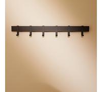 Design Hamburgo Perchero de Pared I Moderno Colgador de Pared para Abrigos I Percheros de Pared con Ganchos de Metal Móviles I Perchero Entrada Recibidor | 58 cm | Negro Mate
