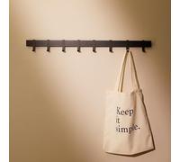 Design Hamburgo Perchero de Pared I Moderno Colgador de Pared para Abrigos I Percheros de Pared con Ganchos de Metal Móviles I Perchero Entrada Recibidor | 80 cm | Negro Mate