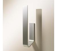Design Hamburgo Portarrollos de Repuesto sin taladrar | Soporte Adhesivo para 2 Rollos de Papel higiénico | Soporte de Pared para baño y Aseo de Invitados | Diseño Moderno (Plateado Cepillado)