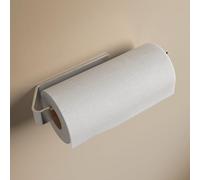 Design Hamburgo Portarrollos Papel Cocina Adhesivo | Sin Taladrar | Montaje en Pared o Bajo Gabinete | Diseño Moderno | Accesorios de Cocina (Plateado Cepillado)