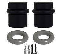 Design House 189332-MB - Tope de puerta cilíndrico moderno para parachoques de piso, paquete de 2, negro mate