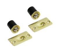Design House 206276 Drive-in Ball Catch for Closet Doors with Dummy Hardware in Home or Office 1.06 x 1.06 x 1.38 Polished Brass 2 Pack
