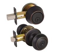Design House 701813 Cambridge 2-Way Latch Deadbolt and Entry Door Knob, Adjustable Backset, Oil Rubbed Bronze Finish by