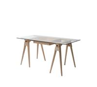 Design House Stockholm Escritorio Arco Roble lacado transparente. incl. cajón. tablero de vidrio