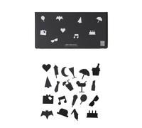 Design Letters 20 piezas Party Icons para tablón de letras negro