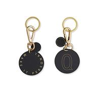 Design Letters 90201200H - Llavero Personal y Bolsa con Letra H, Color Negro