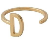 Design Letters Anillo de letras de diseño A-Z (dorado) D, Talla única