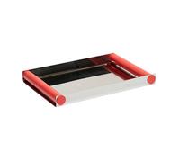 Design Letters Bandeja Ray tray disco 20.5x30 cm Red coral-acero inoxidable
