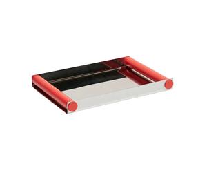 Design Letters Bandeja Ray tray disco 20.5x30 cm Red coral-acero inoxidable