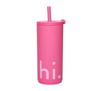 Design Letters Botella termo con pajita Travel Life 50 cl Hi-cherry pink