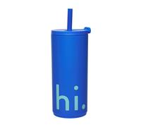 Design Letters Botella termo con pajita Travel Life 50 cl Hi-cobalt blue