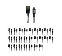 Design Letters Cable Cargador iPhone 1 Meter (A-Z) | Cable iPhone Carga Rápida Certificación CE, RoHS | USB 2.0 Nylon Cargador iPhone | Cable USB C Negro | Cargador Personal Diseñado en Dinamarca