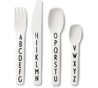 Design Letters Eat & Learn Cubiertos para Bebés y Niños | Tritan Cubiertos Juego de 4 sin BPA/BPS/EA | Tenedor, Cuchillo & Juego de Cucharas para Niños | Juego de utensilios a prueba de caídas