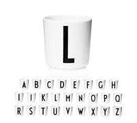 Design Letters Eco Cup Blanco (A-Z) | Regalos para Niños | Vasos Aprendizaje Bebe y Niños 6+ meses| Vaso de Entrenamiento | Vasos Niños BPA, BPS sin | Vasos Bebe Apto para Lavavajillas, 175 Ml