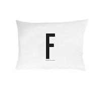 Design Letters Funda de Almohada 63x60 A-Z-L, Blanco, Large