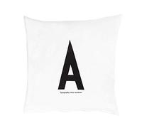 Design Letters - Funda de Almohada Personal A-Z (80 x 80), Color Blanco, Talla única