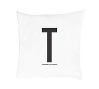 Design Letters Funda de Almohada Personal A-Z (80 x 80) T, Blanco, Talla única