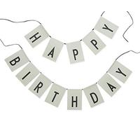 Design Letters Guirnalda reversible con texto "Happy Birthday" 20202002 - Reutilizable (verde)