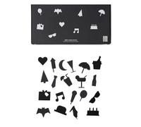 Design Letters Iconos de Fiesta para Tablero de Letras - 20 Piezas (Negro) - Símbolos gráficos, cree un menú de Bebidas con los íconos de diseño de Bordes Afilados en su Tablero de Letras