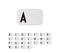 Design Letters personal caja de almuerzo (Blanco) - A - Sin BPA y BPS, De la A a la Z, Ideal para la escuela o el trabajo, Fácil de abrir, Para adultos y niños, 154 g, W: 18 x H: 6.5 xl: 11cm