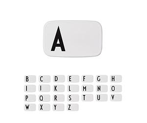 Design Letters personal caja de almuerzo (Blanco) - A - Sin BPA y BPS, De la A a la Z, Ideal para la escuela o el trabajo, Fácil de abrir, Para adultos y niños, 154 g, W: 18 x H: 6.5 xl: 11cm