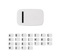 Design Letters personal caja de almuerzo (Blanco) - I - Sin BPA y BPS, De la A a la Z, Ideal para la escuela o el trabajo, Fácil de abrir, Para adultos y niños, 154 g, W: 18 x H: 6.5 xl: 11cm