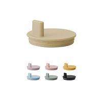 Design Letters Tapa para bebidas para bebés y niños Vaso personal para beber en tritan (Beige) - Sin BPA, Sin BPS y sin EA, Tapa de color mate con anillo de silicona, Apto para lavavajillas, 14 g