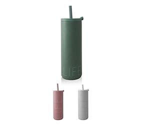 Design Letters Termo Taza 500 Ml | Termo Cafe con Paja, Tapa | Vaso Isotérmica de Doble Pared | Vaso Termico Sin BPA/BPS | Taza de Viaje Acero Inoxidable | Prueba de fugas Taza Desayuno | Taza Termica