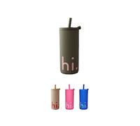 Design Letters TRAVEL Taza con Paja 500 Ml | Tazas Cafe con Tapa y Pajita | Taza de Viaje Libre de BPA/BPS | Vaso para Beber Tapa a Prueba de Fugas| Reutilizable Vaso cafe para llevar para Jugo/Batido