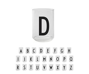 Design Letters Vasos para Beber (A-Z) | Ideal Regalos Originales para Mujer, Regalos Para Hombre | Vasos con Inicial | Borosilicato Vasos Decorativo Microondas 350 Ml