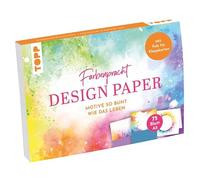Design Paper Farbenpracht A5: 75 Motivpapiere (DIN A5, 220 g/m²) mit Falz für Klappkarten, in 25 Designs, 16 Seiten Handlettering-Grundkurs, Softcover