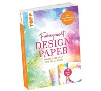 Design Paper Farbenpracht A6: 75 Motivpapiere (DIN A6, 220 g/m²), in 25 Designs, 16 Seiten Handlettering-Grundkurs, Softcover