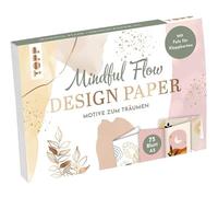 Design Paper Mindful Flow A5: 75 Motivpapiere (DIN A5, 220 g/m²) mit Falz für Klappkarten, in 25 Designs, 16 Seiten Handlettering-Grundkurs, Softcover