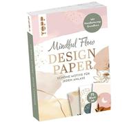 Design Paper Mindful Flow A6: 75 Motivpapiere (DIN A6, 220 g/m²), in 25 Designs, 16 Seiten Handlettering-Grundkurs, Softcover