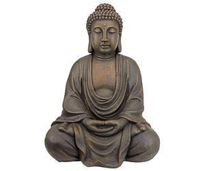 Design Toscano AL1614 - La Figura de Buda de meditación del Gran Templo Estatua del jardín de tamaño Mediano, de Color Beige