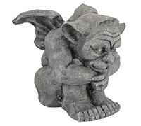 Design Toscano The Gargoyle Estatua de la gárgola de Emmett: Grande, Cuero, Canela, 40.5 x 40.5 x 44.5 cm