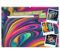 Design trifft Zeit (Wandkalender 2026 DIN A2 quer), CALVENDO Monatskalender: Tauche ein in die Welt der Kunst: Dieser Kalender vereint ikonische Stile ... Urban Art, Impressionismus und Pop Art.