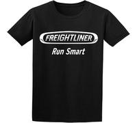 Design Tshirt Freigtliner Run Smart Logo T Shirt for Men Short Sleeve Top tee Black M