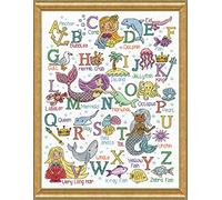 Design Works Counted Cross Stitch Kit 12"X16"-Mermaid ABC (14 Count)