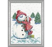 Design Works Counted Cross Stitch Kit 8"X10"-Red Hat Snowman (14 Count)