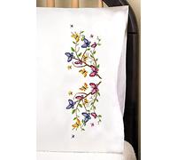 Design Works Crafts - Fundas de Almohada Estampadas para Bordado, algodón, Mariposas, estándar