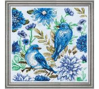 Design Works Crafts Inc. Blue Birds Kit de Punto de Cruz contado, Tela de algodón, Azul