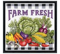 Design Works Crafts Inc. Farm Fresh Kit de Punto de Cruz contado, Tela de algodón, Blanco