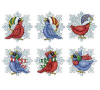Design Works Crafts Inc. Snowbirds - Kit de adornos de punto de cruz (6 unidades)