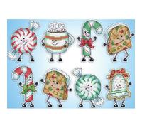 Design Works Crafts - Kit de calcetines de punto de cruz con texto "Happy Holiday Treats"