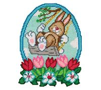 Design Works Crafts Kit de lona de plástico Bunny on a Swing