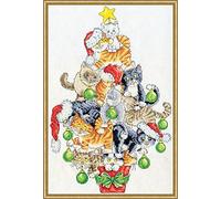 Design Works Crafts - Kit de punto de cruz con árbol de gato de Navidad
