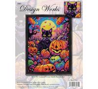 Design Works Crafts Kit de punto de cruz con diseño de gatito psicodélico