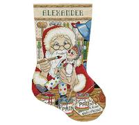 Design Works Crafts Painting Santa - Kit de calcetines de punto de cruz